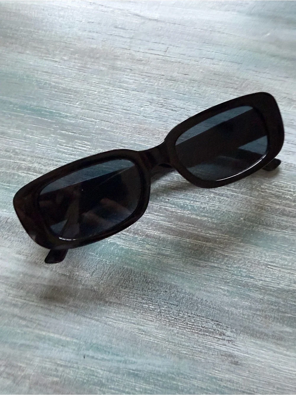 Black Rectangular Sunglasses - Classic Women's Shades